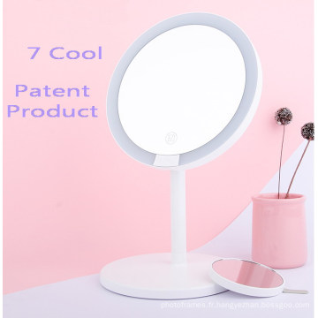 Miroir de maquillage 5x avec miroir de vanité d&#39;agrandissement à touche LED